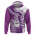 Personalised New Zealand Darts Zip Hoodie Aotearoa Fern Mix Paua Shell Manaia - Purple