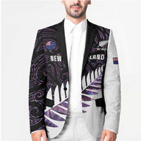 New Zealand Silver Fern Rugby Custom Blazer Go All Black Purple Maori Paua Shell - Polynesian Pride
