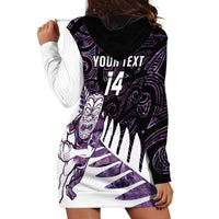 New Zealand Silver Fern Rugby Custom Hoodie Dress Go All Black Purple Maori Paua Shell - Polynesian Pride
