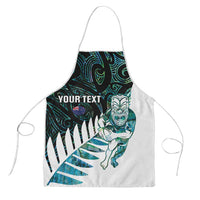New Zealand Silver Fern Rugby Custom Apron Go All Black Turquoise Maori Paua Shell - Polynesian Pride