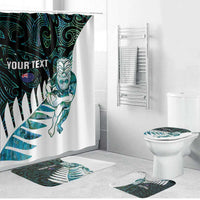 New Zealand Silver Fern Rugby Custom Bathroom Set Go All Black Turquoise Maori Paua Shell - Polynesian Pride