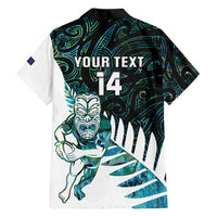 New Zealand Silver Fern Rugby Custom Hawaiian Shirt Go All Black Turquoise Maori Paua Shell - Polynesian Pride