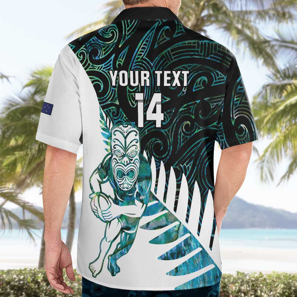 New Zealand Silver Fern Rugby Custom Hawaiian Shirt Go All Black Turquoise Maori Paua Shell - Polynesian Pride