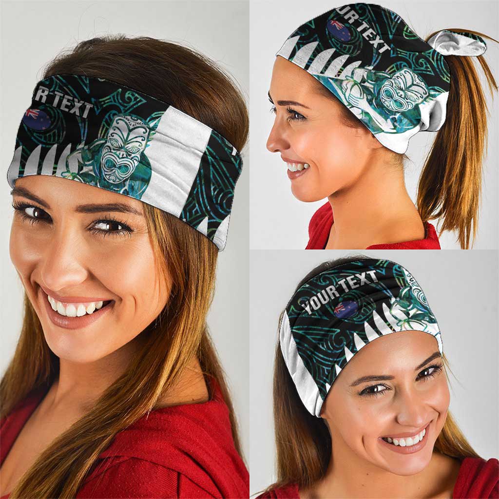 New Zealand Silver Fern Rugby Custom Neck Gaiter Go All Black Turquoise Maori Paua Shell - Polynesian Pride