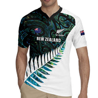 New Zealand Silver Fern Rugby Custom Rugby Jersey Go All Black Turquoise Maori Paua Shell - Polynesian Pride