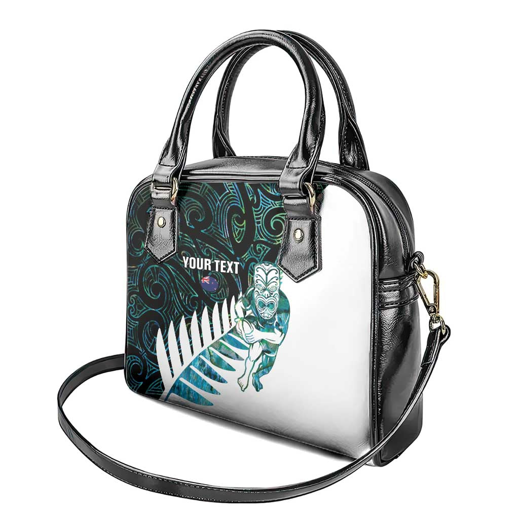New Zealand Silver Fern Rugby Custom Shoulder Handbag Go All Black Turquoise Maori Paua Shell - Polynesian Pride