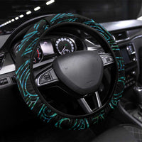 New Zealand Silver Fern Rugby Steering Wheel Cover Go All Black Turquoise Maori Paua Shell - Polynesian Pride