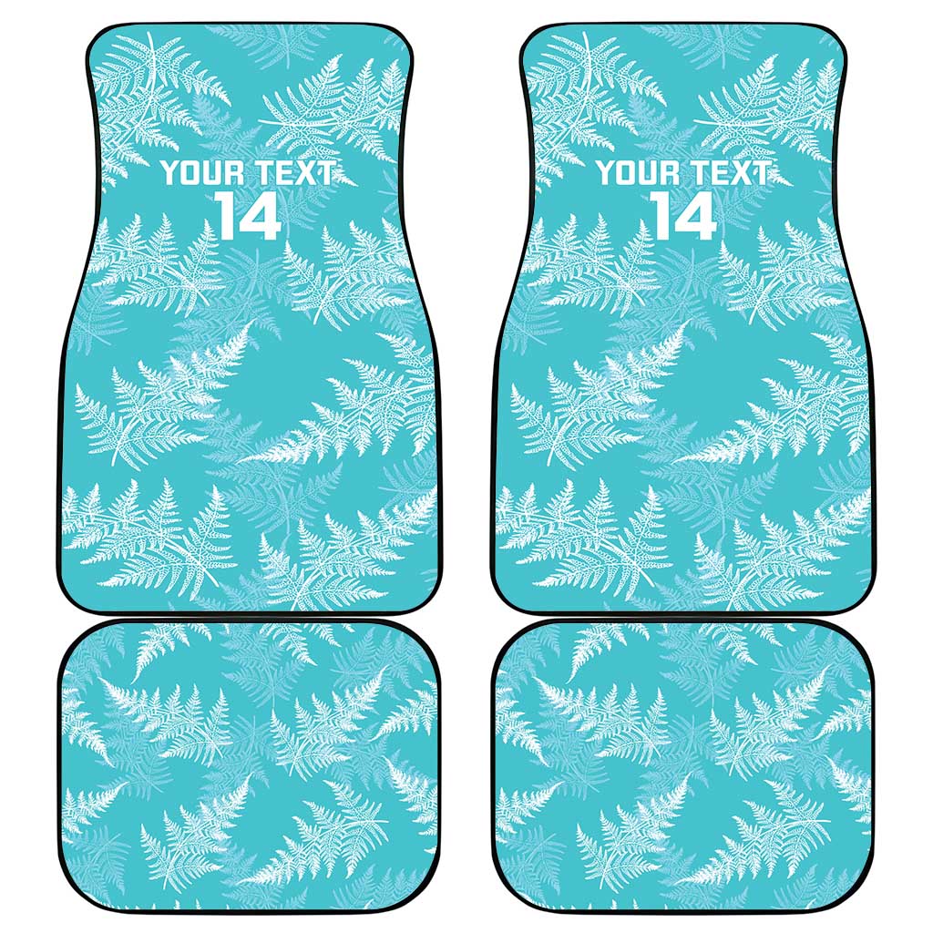 New Zealand Silver Fern Rugby Custom Car Mats Go Aotearoa Champions Turquoise Version - Polynesian Pride