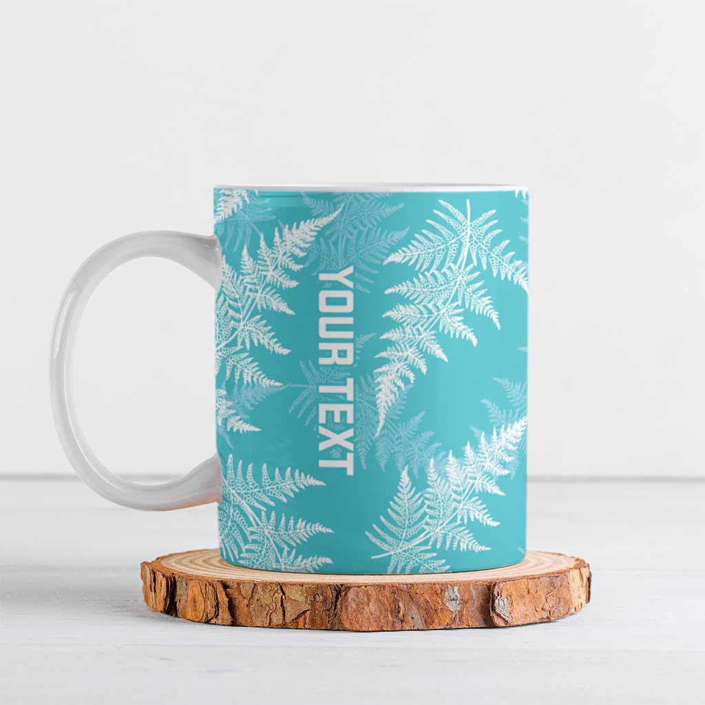 New Zealand Silver Fern Rugby Custom Ceramic Mug Go Aotearoa Champions Turquoise Version - Polynesian Pride