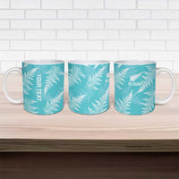 New Zealand Silver Fern Rugby Custom Ceramic Mug Go Aotearoa Champions Turquoise Version - Polynesian Pride