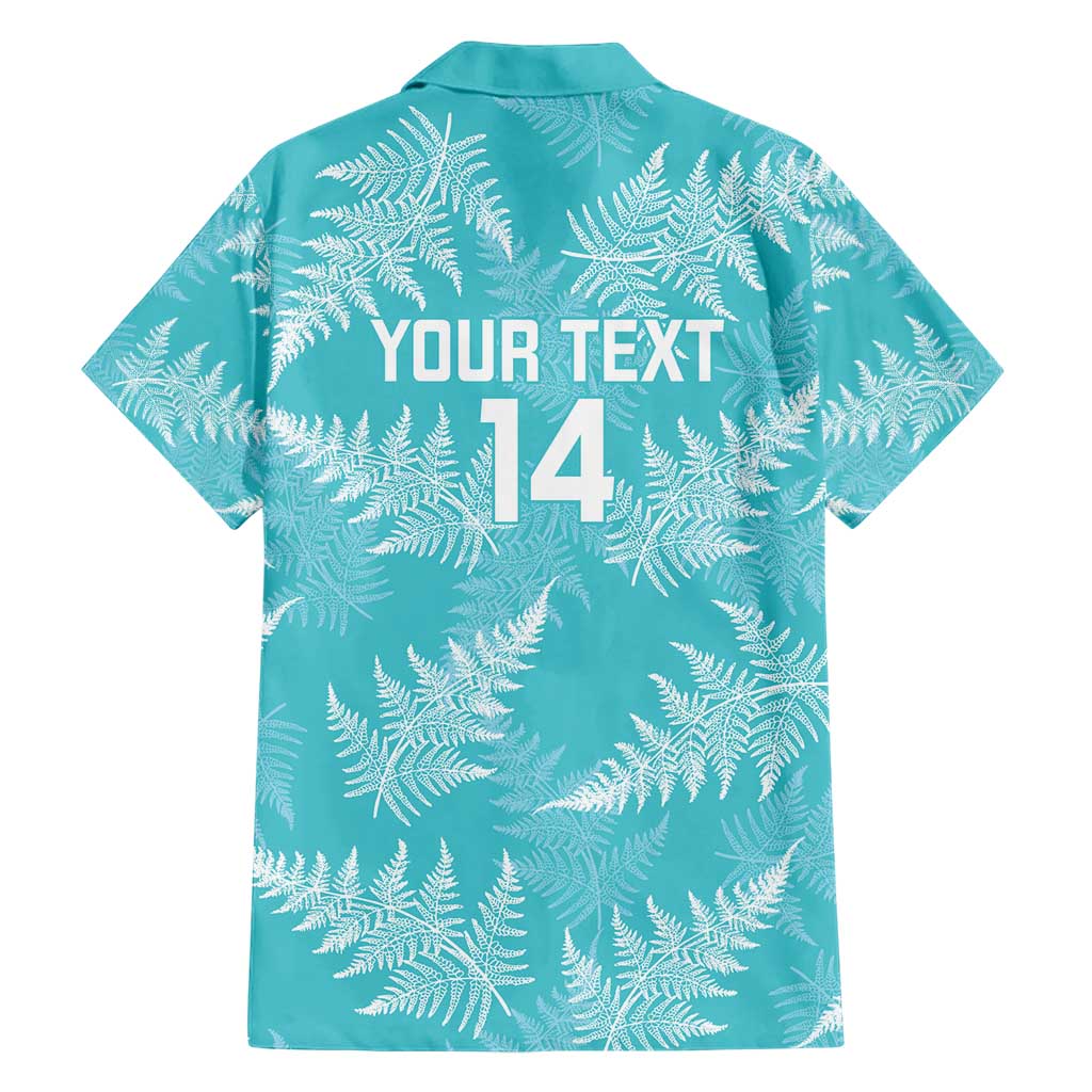 New Zealand Silver Fern Rugby Custom Family Matching Short Sleeve Bodycon Dress and Hawaiian Shirt Go Aotearoa Champions Turquoise Version - Polynesian Pride