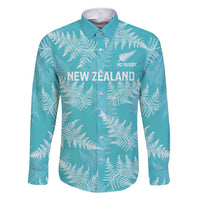 New Zealand Silver Fern Rugby Custom Family Matching Short Sleeve Bodycon Dress and Hawaiian Shirt Go Aotearoa Champions Turquoise Version - Polynesian Pride