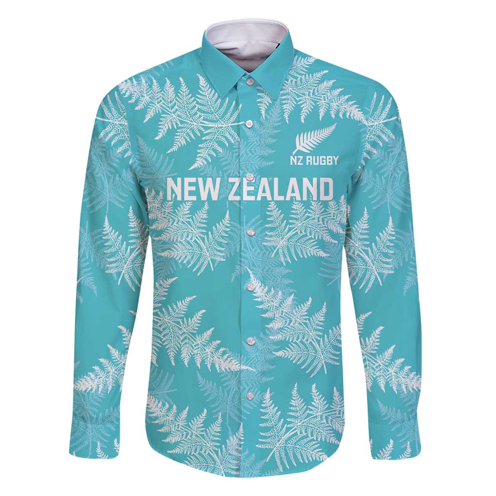 New Zealand Silver Fern Rugby Custom Family Matching Summer Maxi Dress and Hawaiian Shirt Go Aotearoa Champions Turquoise Version - Polynesian Pride