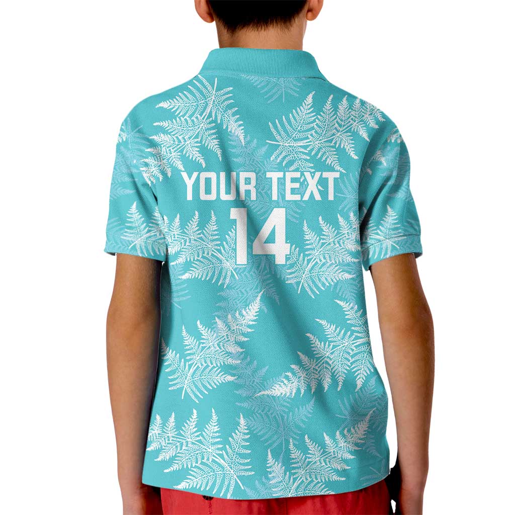 New Zealand Silver Fern Rugby Custom Kid Polo Shirt Go Aotearoa Champions Turquoise Version - Polynesian Pride