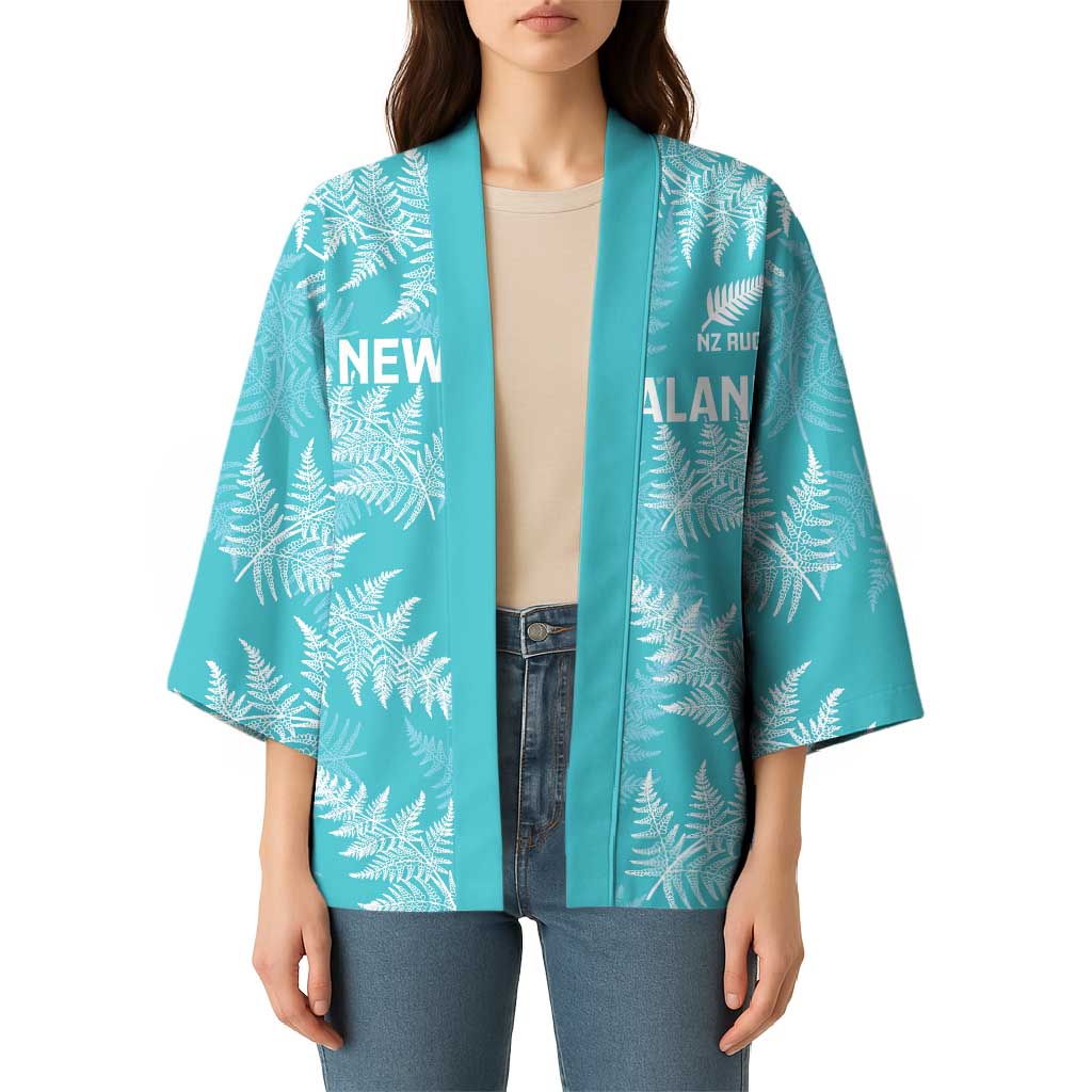 New Zealand Silver Fern Rugby Custom Kimono Go Aotearoa Champions Turquoise Version - Polynesian Pride