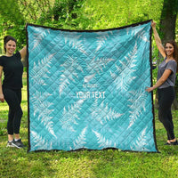 New Zealand Silver Fern Rugby Custom Quilt Go Aotearoa Champions Turquoise Version - Polynesian Pride