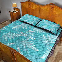 New Zealand Silver Fern Rugby Custom Quilt Bed Set Go Aotearoa Champions Turquoise Version - Polynesian Pride