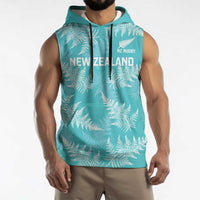 New Zealand Silver Fern Rugby Custom Sleeveless Hoodie Go Aotearoa Champions Turquoise Version - Polynesian Pride