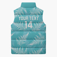New Zealand Silver Fern Rugby Custom Sleeveless Puffer Jacket Go Aotearoa Champions Turquoise Version - Polynesian Pride