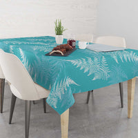 New Zealand Silver Fern Rugby Custom Tablecloth Go Aotearoa Champions Turquoise Version - Polynesian Pride