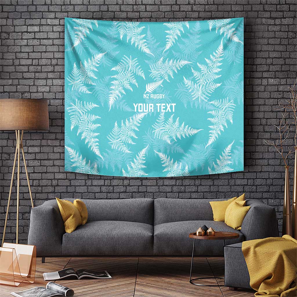 New Zealand Silver Fern Rugby Custom Tapestry Go Aotearoa Champions Turquoise Version - Polynesian Pride