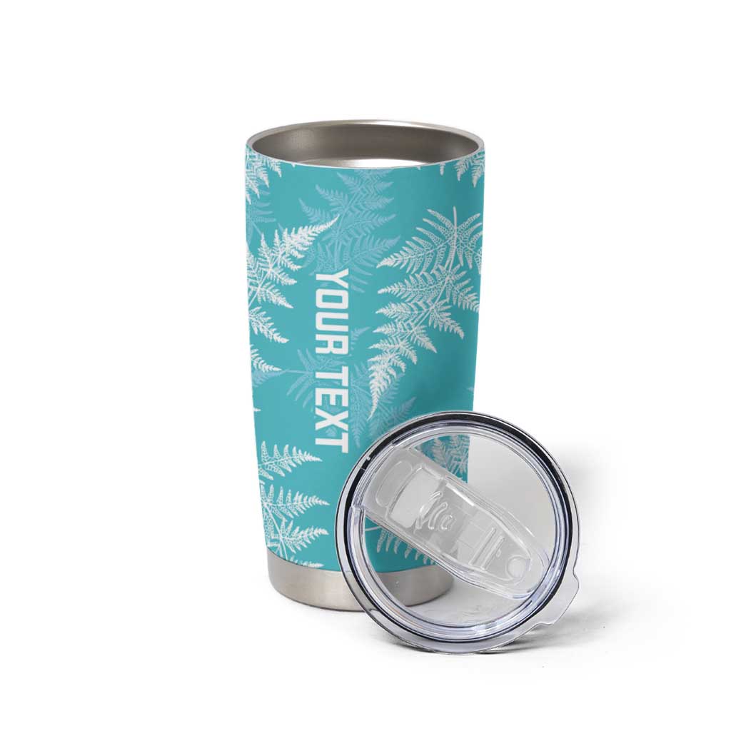 New Zealand Silver Fern Rugby Custom Tumbler Cup Go Aotearoa Champions Turquoise Version - Polynesian Pride