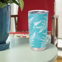 New Zealand Silver Fern Rugby Custom Tumbler Cup Go Aotearoa Champions Turquoise Version - Polynesian Pride