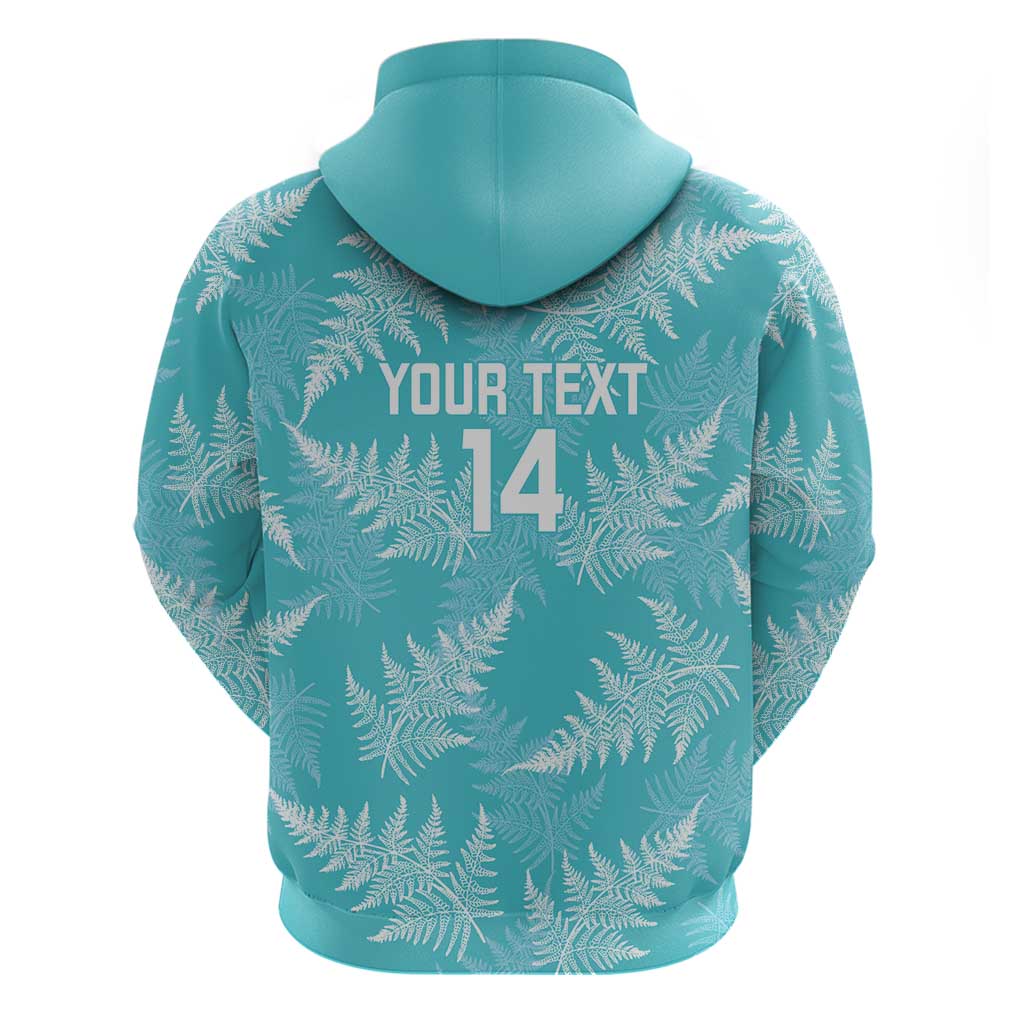 New Zealand Silver Fern Rugby Custom Zip Hoodie Go Aotearoa Champions Turquoise Version - Polynesian Pride