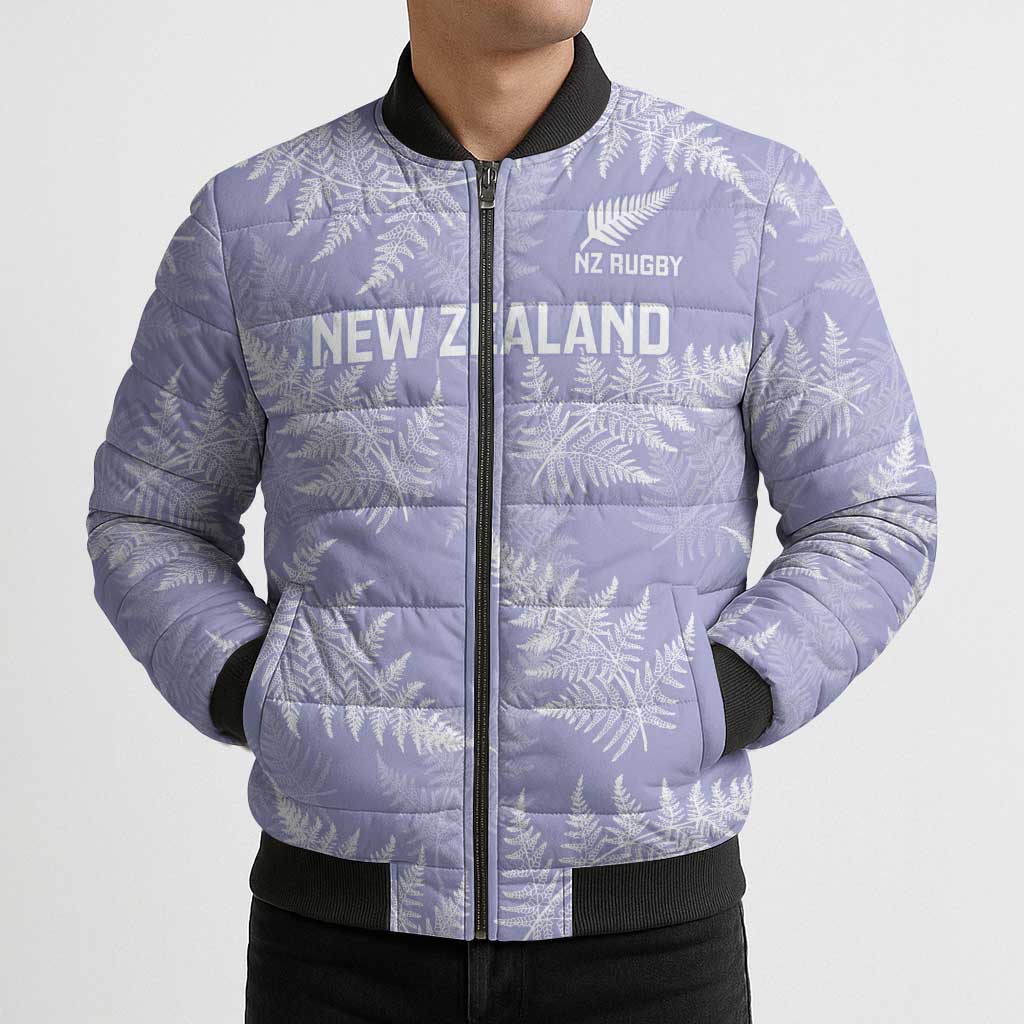 New Zealand Silver Fern Rugby Custom Bomber Puffer Jacket Go Aotearoa Champions Purple Version - Polynesian Pride
