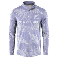 New Zealand Silver Fern Rugby Custom Button Sweatshirt Go Aotearoa Champions Purple Version - Polynesian Pride