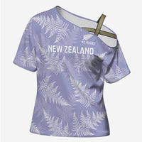 New Zealand Silver Fern Rugby Custom Cross Shoulder Shirt Go Aotearoa Champions Purple Version - Polynesian Pride