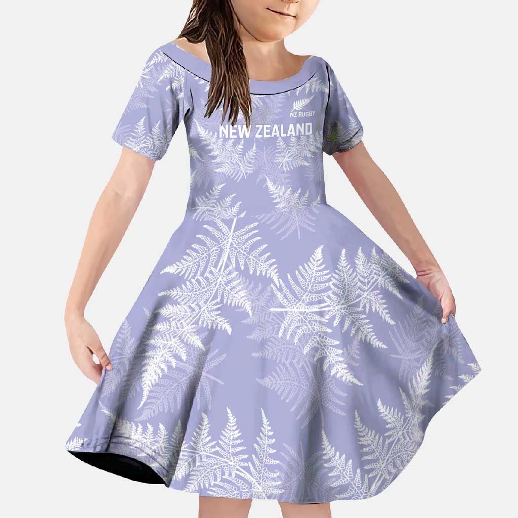 New Zealand Silver Fern Rugby Custom Family Matching Mermaid Dress and Hawaiian Shirt Go Aotearoa Champions Purple Version - Polynesian Pride