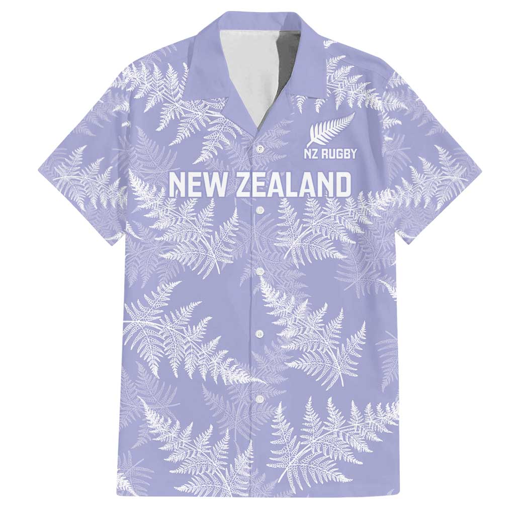 New Zealand Silver Fern Rugby Custom Family Matching Summer Maxi Dress and Hawaiian Shirt Go Aotearoa Champions Purple Version - Polynesian Pride
