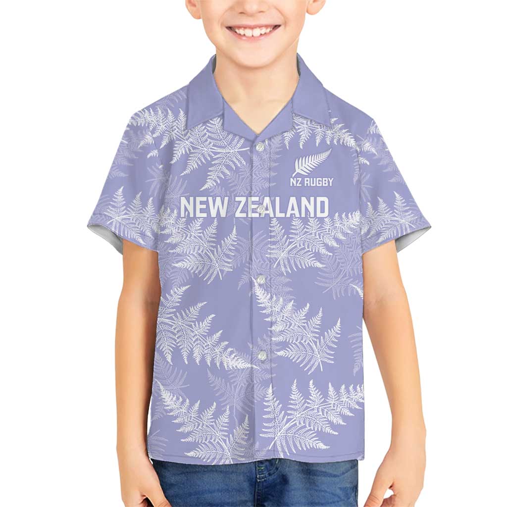New Zealand Silver Fern Rugby Custom Family Matching Tank Maxi Dress and Hawaiian Shirt Go Aotearoa Champions Purple Version - Polynesian Pride