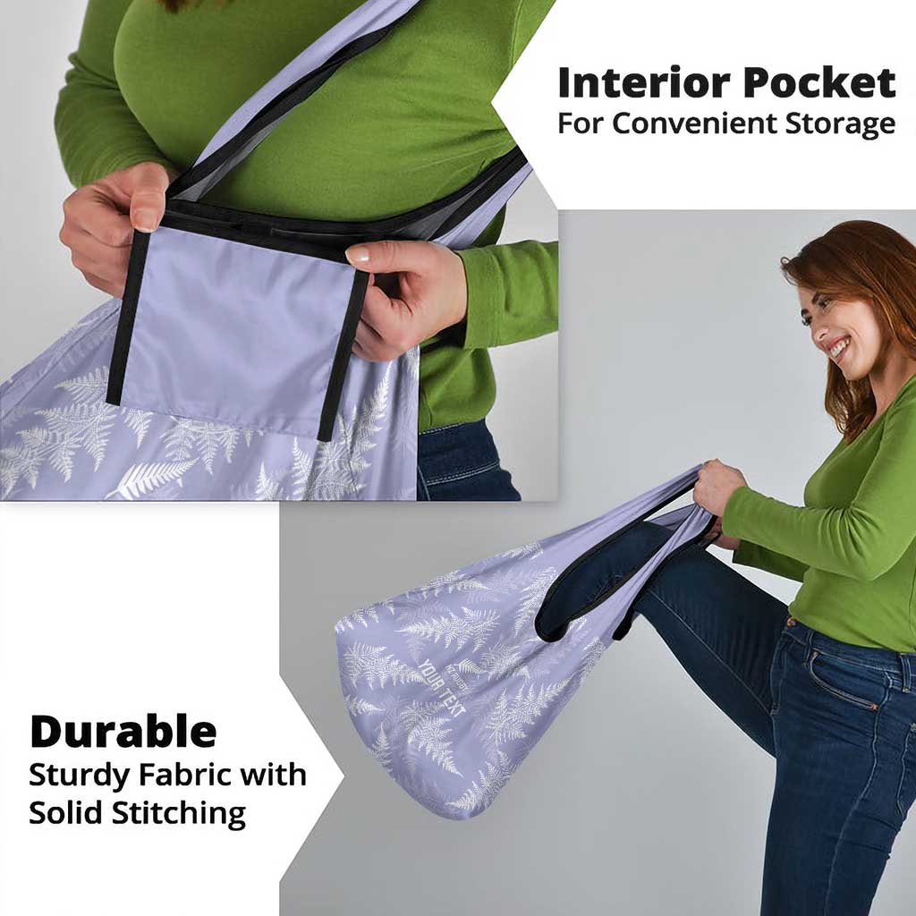 New Zealand Silver Fern Rugby Custom Grocery Bag Go Aotearoa Champions Purple Version - Polynesian Pride