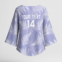 New Zealand Silver Fern Rugby Custom Kimono Sleeve Blouse Go Aotearoa Champions Purple Version - Polynesian Pride