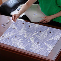 New Zealand Silver Fern Rugby Custom Puzzle Go Aotearoa Champions Purple Version - Polynesian Pride