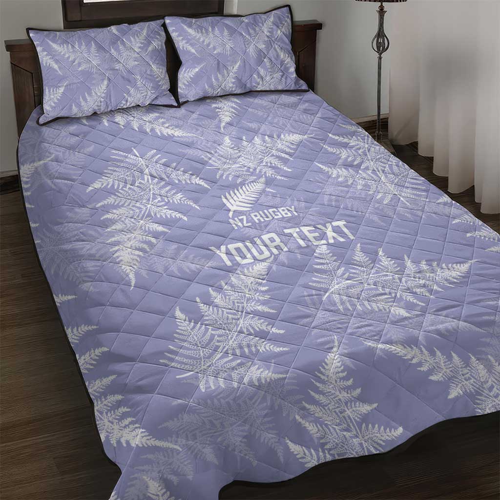 New Zealand Silver Fern Rugby Custom Quilt Bed Set Go Aotearoa Champions Purple Version - Polynesian Pride