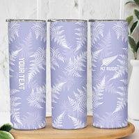 New Zealand Silver Fern Rugby Custom Skinny Tumbler Go Aotearoa Champions Purple Version - Polynesian Pride