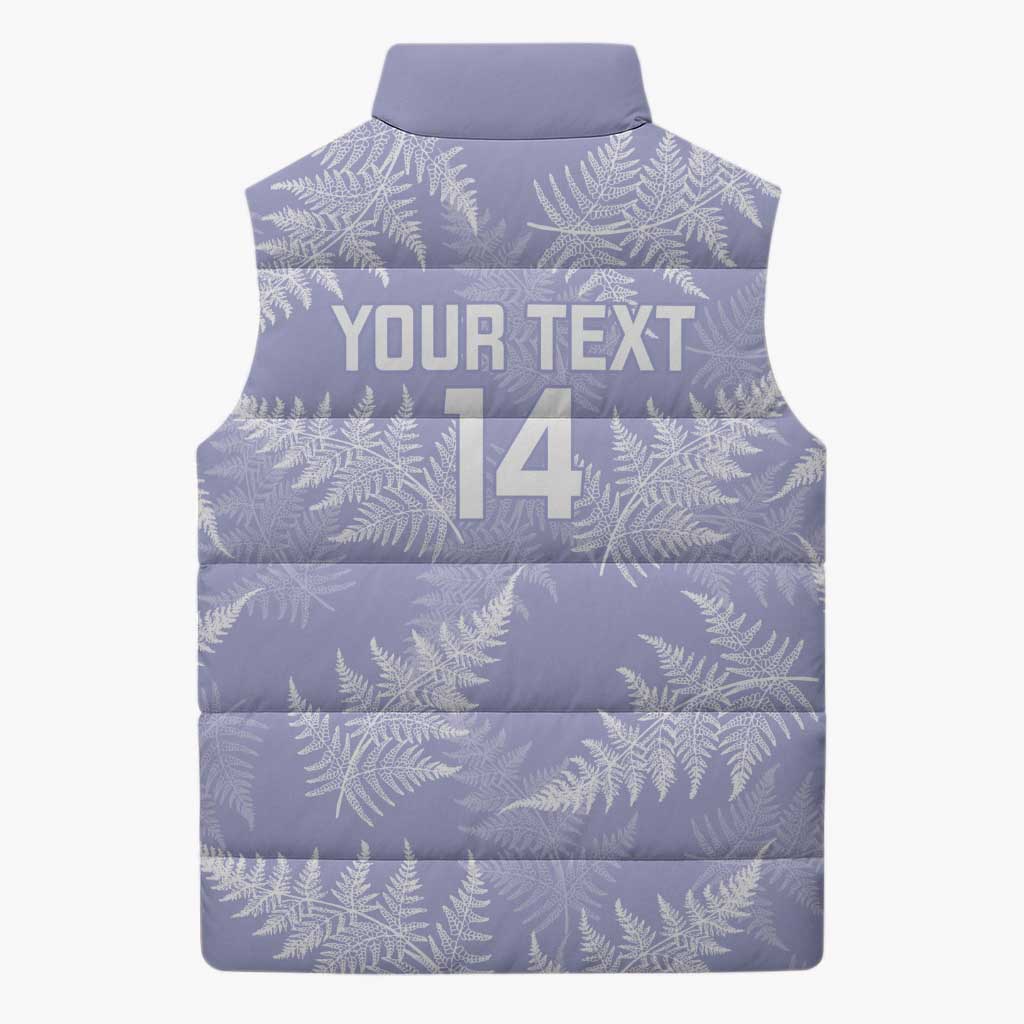 New Zealand Silver Fern Rugby Custom Sleeveless Puffer Jacket Go Aotearoa Champions Purple Version - Polynesian Pride