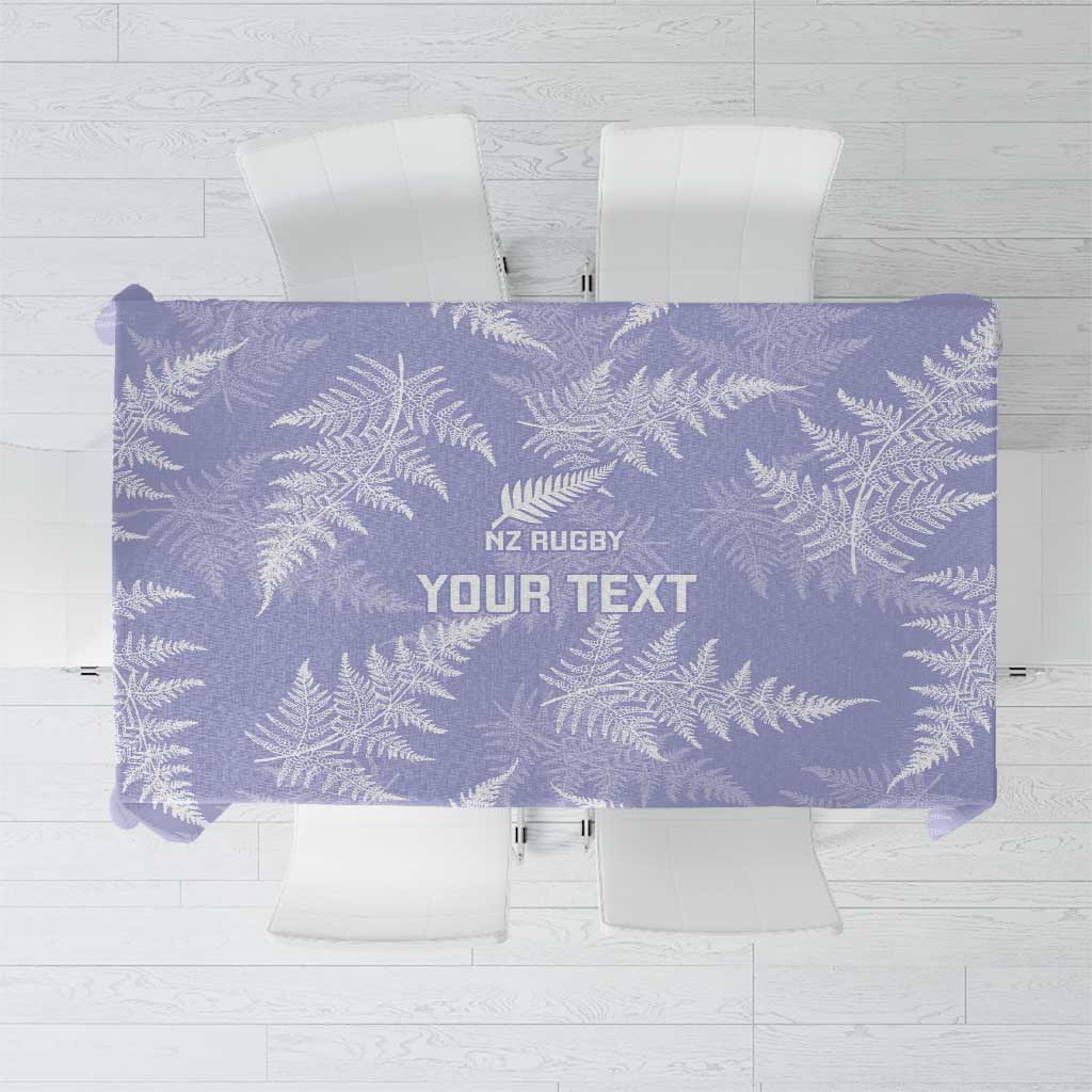 New Zealand Silver Fern Rugby Custom Tablecloth Go Aotearoa Champions Purple Version - Polynesian Pride