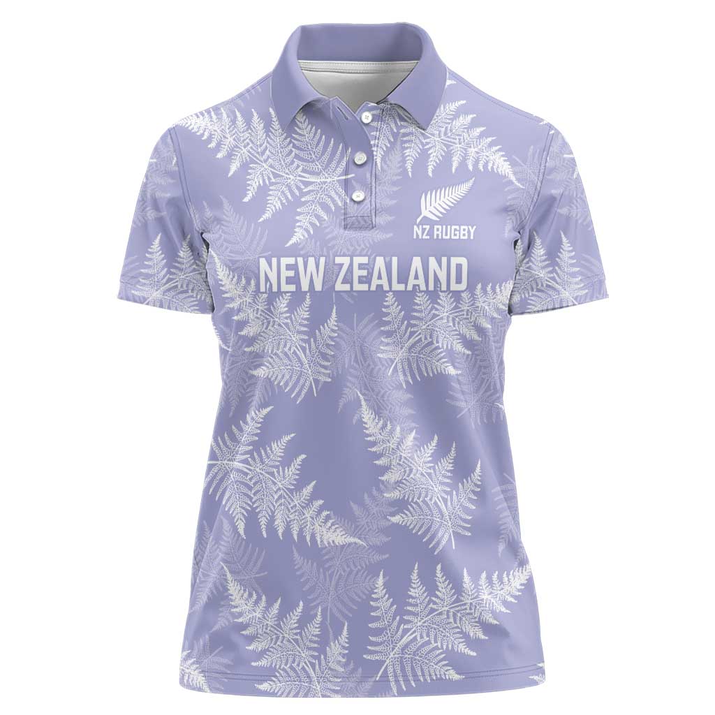 New Zealand Silver Fern Rugby Custom Women Polo Shirt Go Aotearoa Champions Purple Version - Polynesian Pride
