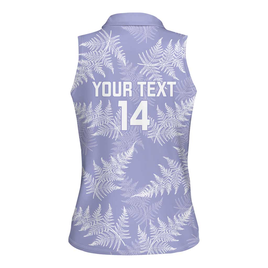 New Zealand Silver Fern Rugby Custom Women Sleeveless Polo Shirt Go Aotearoa Champions Purple Version - Polynesian Pride