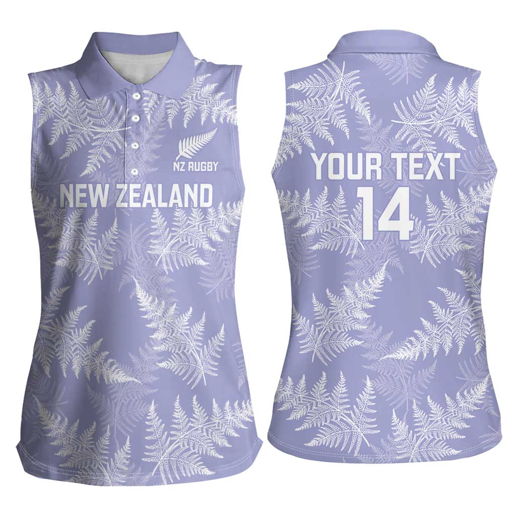 New Zealand Silver Fern Rugby Custom Women Sleeveless Polo Shirt Go Aotearoa Champions Purple Version - Polynesian Pride