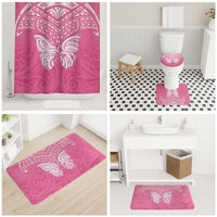 New Zealand Breast Cancer Awareness Bathroom Set Maori Butterfly Pink Ribbon - Polynesian Pride