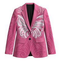 New Zealand Breast Cancer Awareness Blazer Maori Butterfly Pink Ribbon - Polynesian Pride