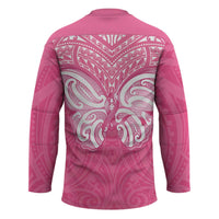 New Zealand Breast Cancer Awareness Hockey Jersey Maori Butterfly Pink Ribbon - Polynesian Pride