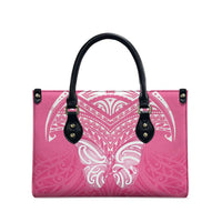 New Zealand Breast Cancer Awareness Leather Bag Maori Butterfly Pink Ribbon - Polynesian Pride