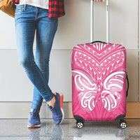 New Zealand Breast Cancer Awareness Luggage Cover Maori Butterfly Pink Ribbon - Polynesian Pride