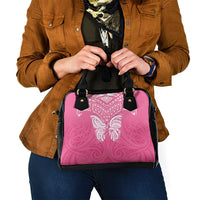 New Zealand Breast Cancer Awareness Shoulder Handbag Maori Butterfly Pink Ribbon - Polynesian Pride